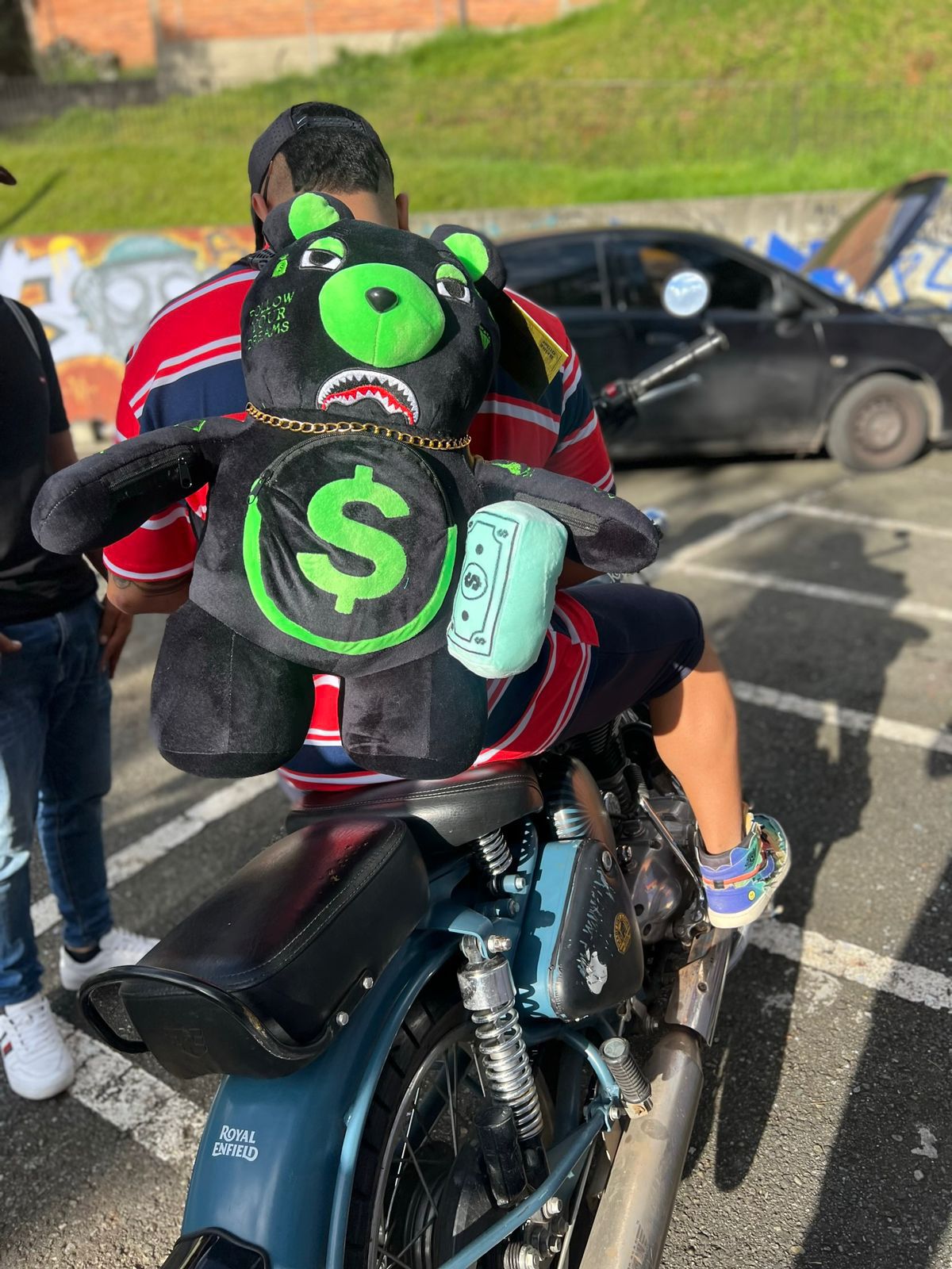 Oso Teddy Bear Sprayground Backpack NEGRO CON VERDE