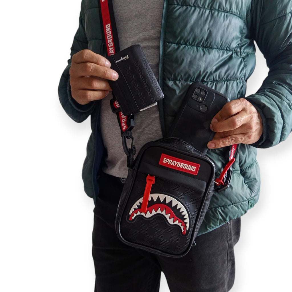 Carriel Sharks Bite in paris Sprayground Negro